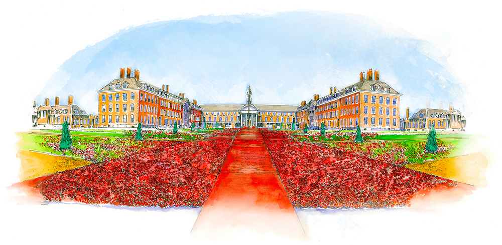 RHS Chelsea Flower Show - 5000 Poppies artist impression (credit Colin Jackson)