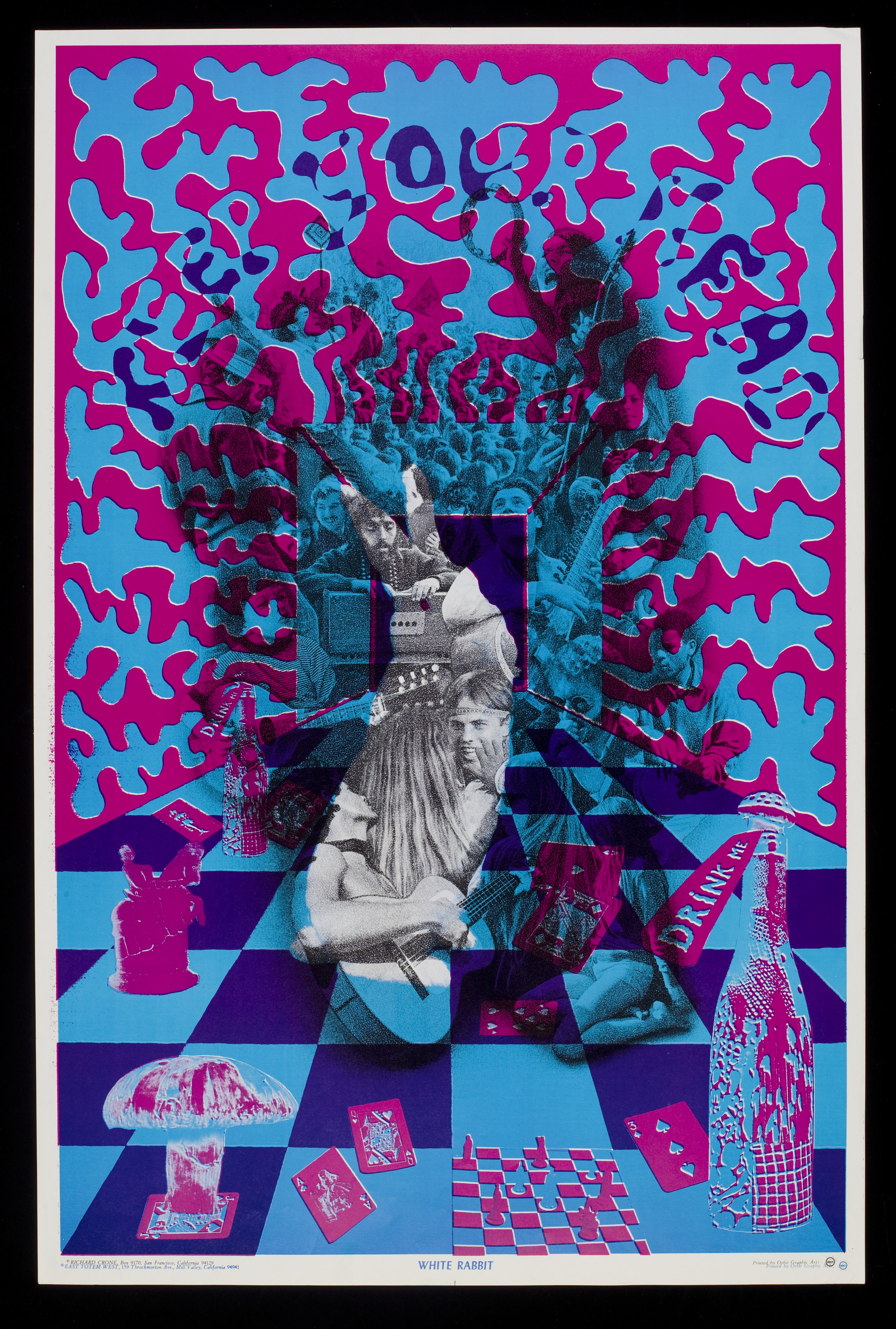 'White Rabbit' poster, 1960s, designed by East Totem West, Photo (c) V&A