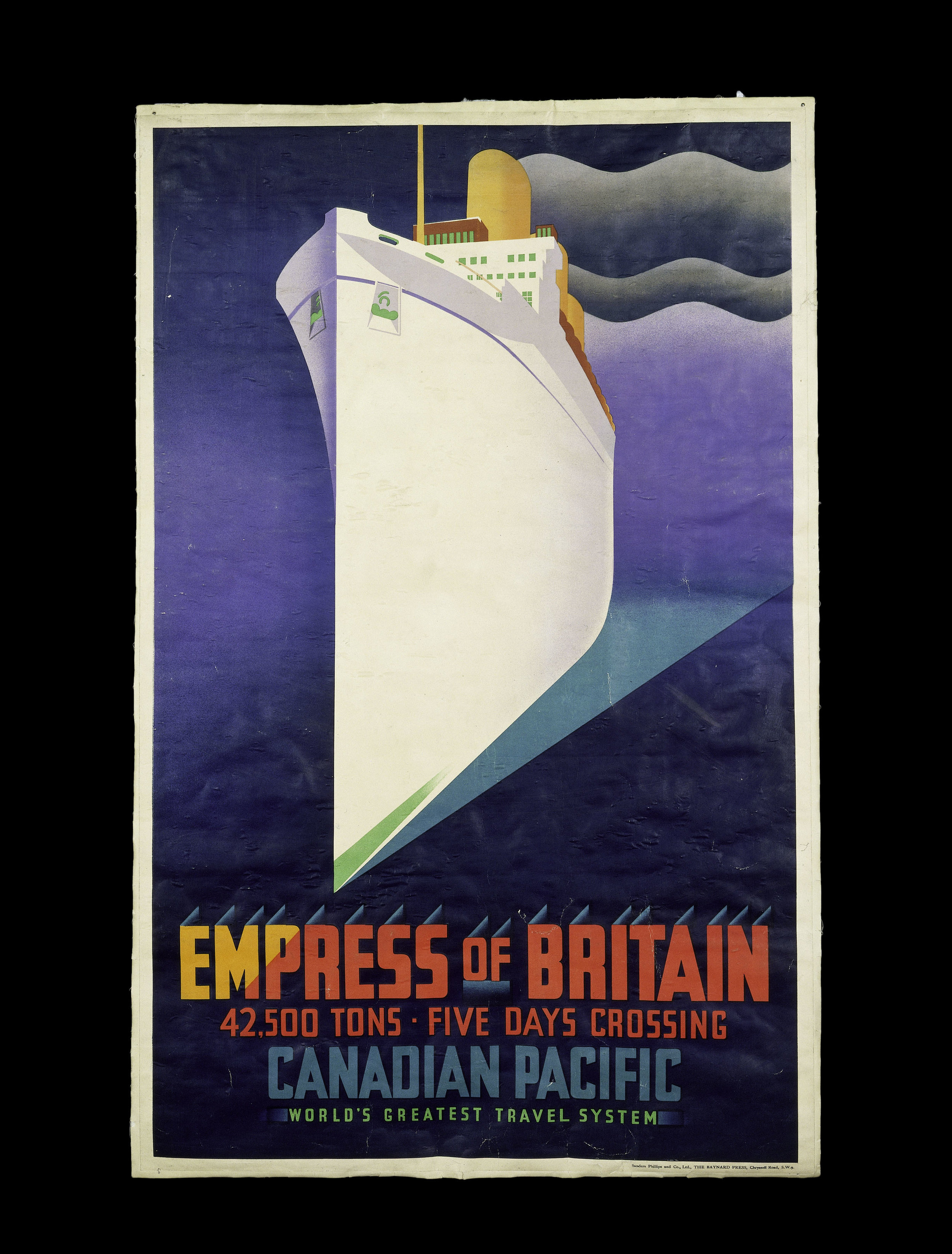 Empress of Britain colour lithograph poster for Canadian Pacific Railways, J.R. Tooby, London, 1920 – 31 © Victoria and Albert Museum, London