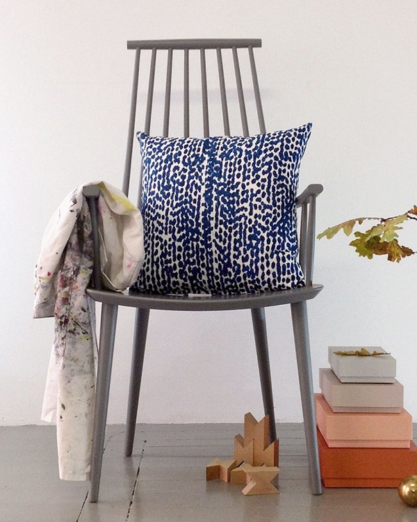Hand Printed Cushion Cover with the ’Mångfald’ (Diversity) Pattern