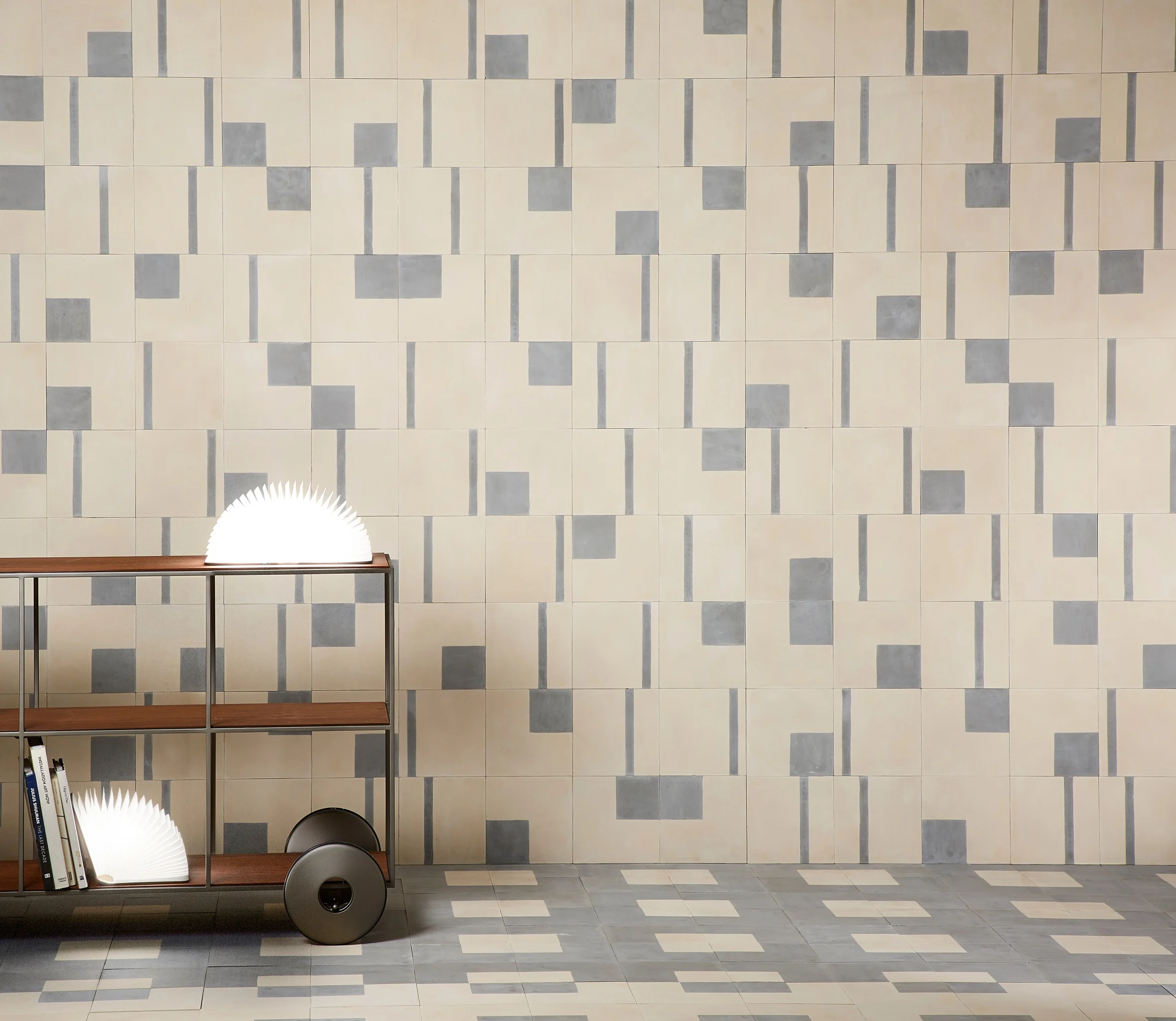 Bert & May x The Conran Shop square, mid stripe and low stripe tiles.