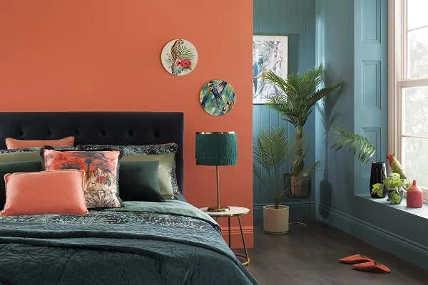 Brompton Blue Velvet Bed