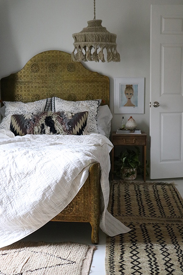 Image: Fleamarket Fab/Chanell Harrison; instagram.com/fleamarketfab To ramp up the tactile element of a bedroom, layer several rugs, choosing complementing hues or textures for a cohesive look.