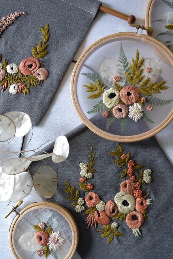 Organza Pressed Flower Embroidery