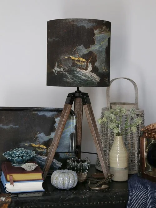 Shipwreck Night 30cm Lampshade On Table Tripod