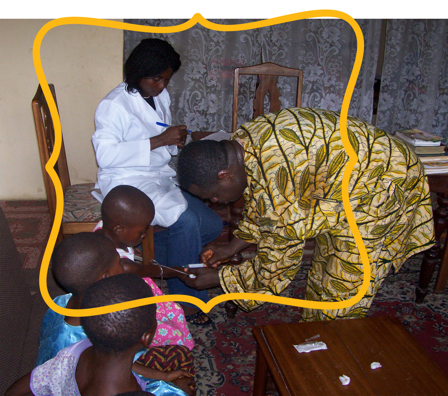Street children receiving medical care