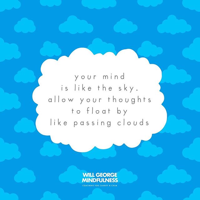 My course participants love this analogy. When we realise we can allow thoughts to pass through the mind, without getting &lsquo;hooked&rsquo; into every story, memory or worry, we are free from the strong pull of unhelpful thinking. ☁️ ⛅️ ⛈ ☀️ #mind