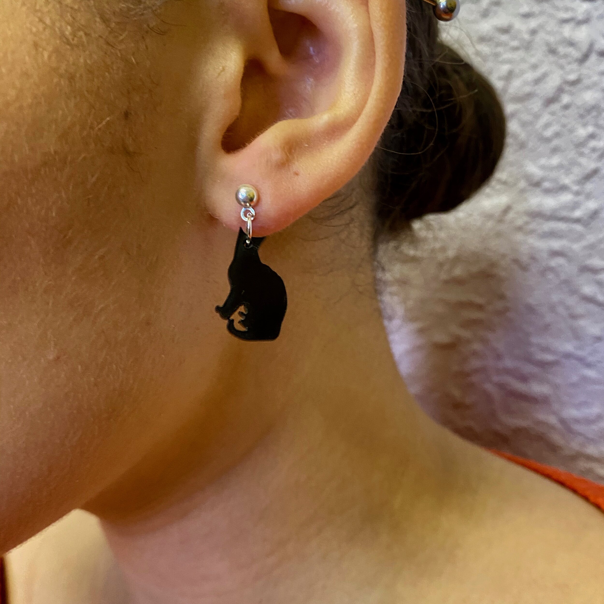 Black Cat Earrings by Sienna Sky for Left Hand Studios  Jewelry by  Glassando
