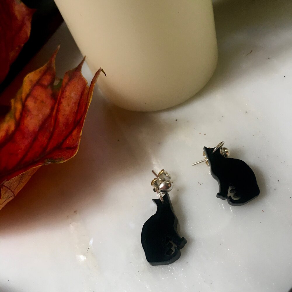 Cat with deals earrings