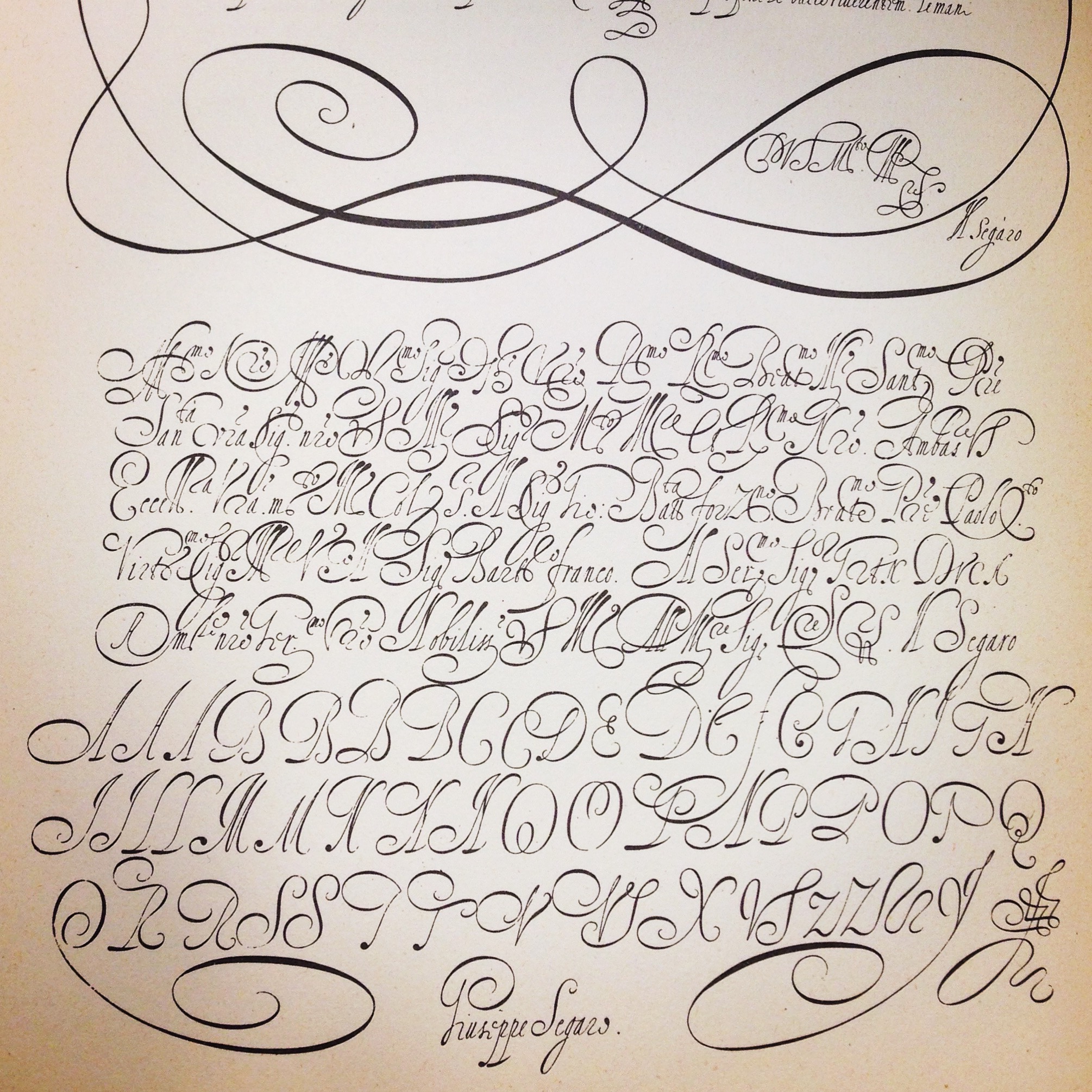 I was able to view many rare books and lettering works at The Herb Lubalin Study Center of Design and Typography. This is just one of the pages of one of my favored calligraphy books there.