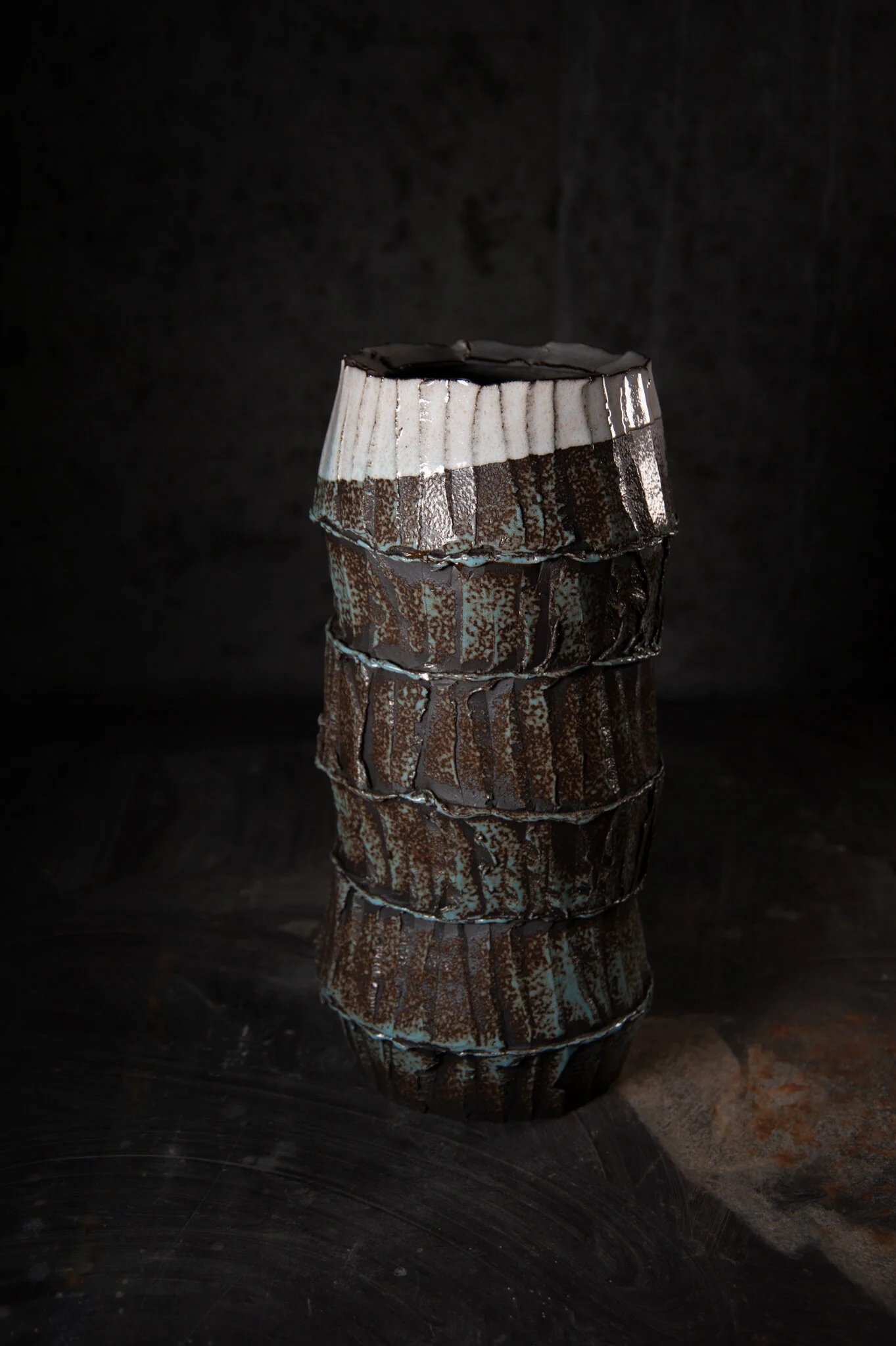 'Untitled' — Boyan Moskov (stacked grey column with white lip)