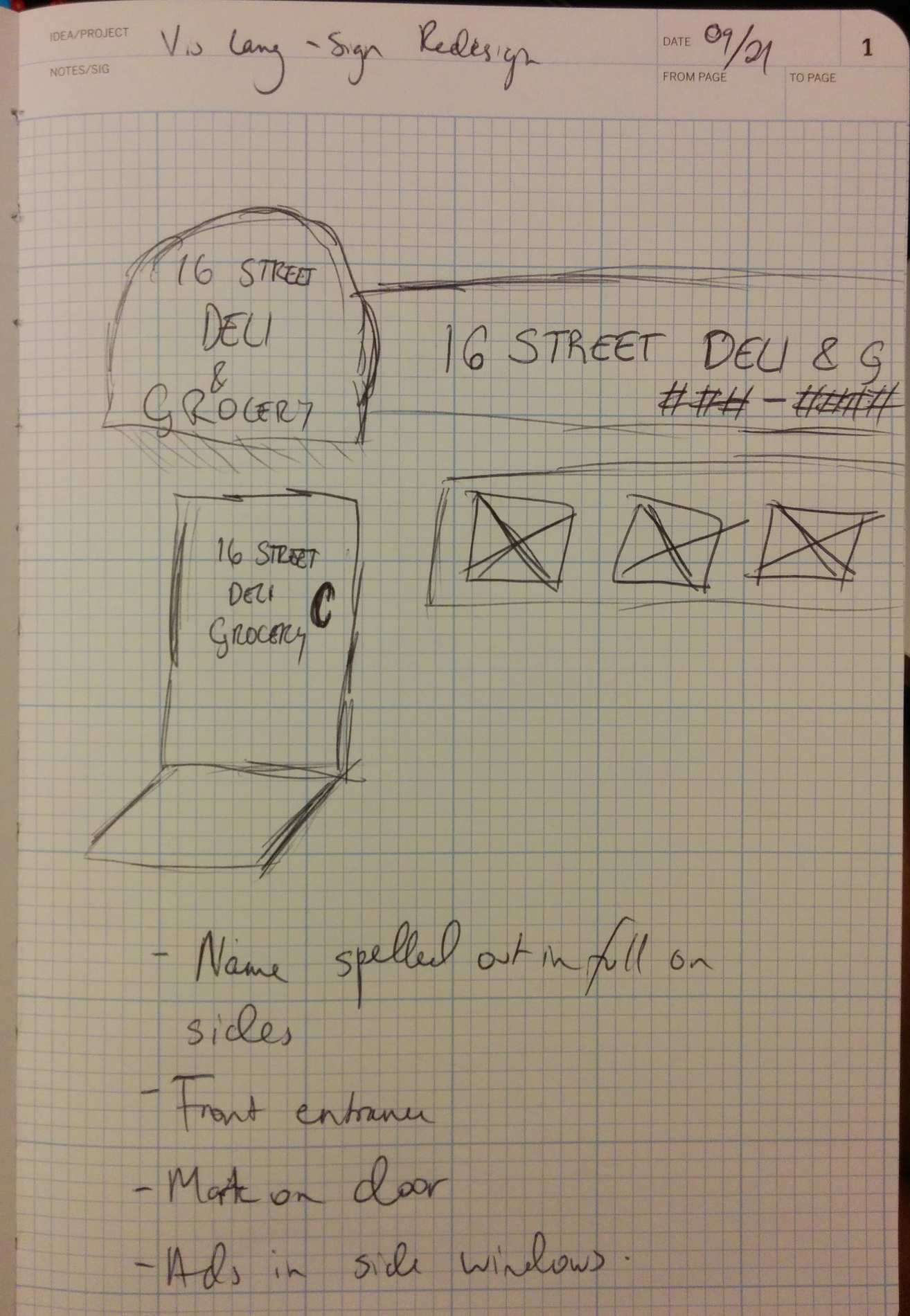 Rough sketch of redesign