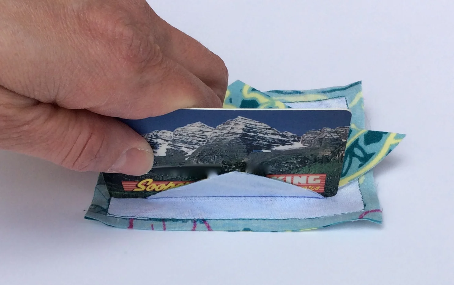 Then I used the card to fold back the entire triangle at once.