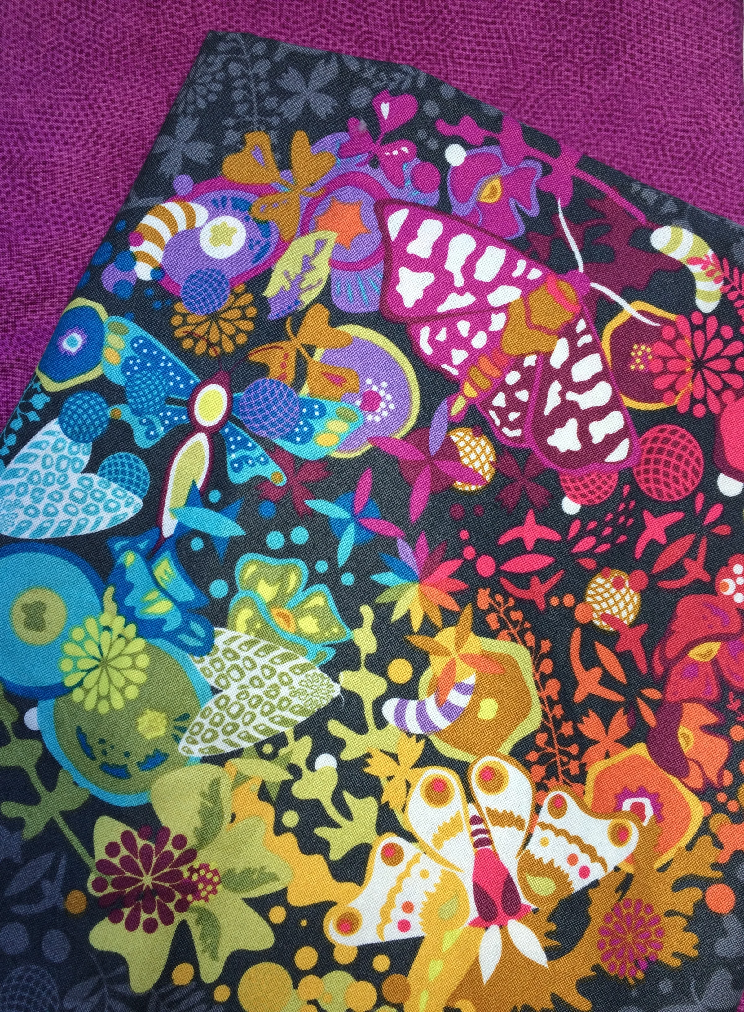 This beautiful and colorful Alison Glass fabric looks fabulous with so many different fabrics.
