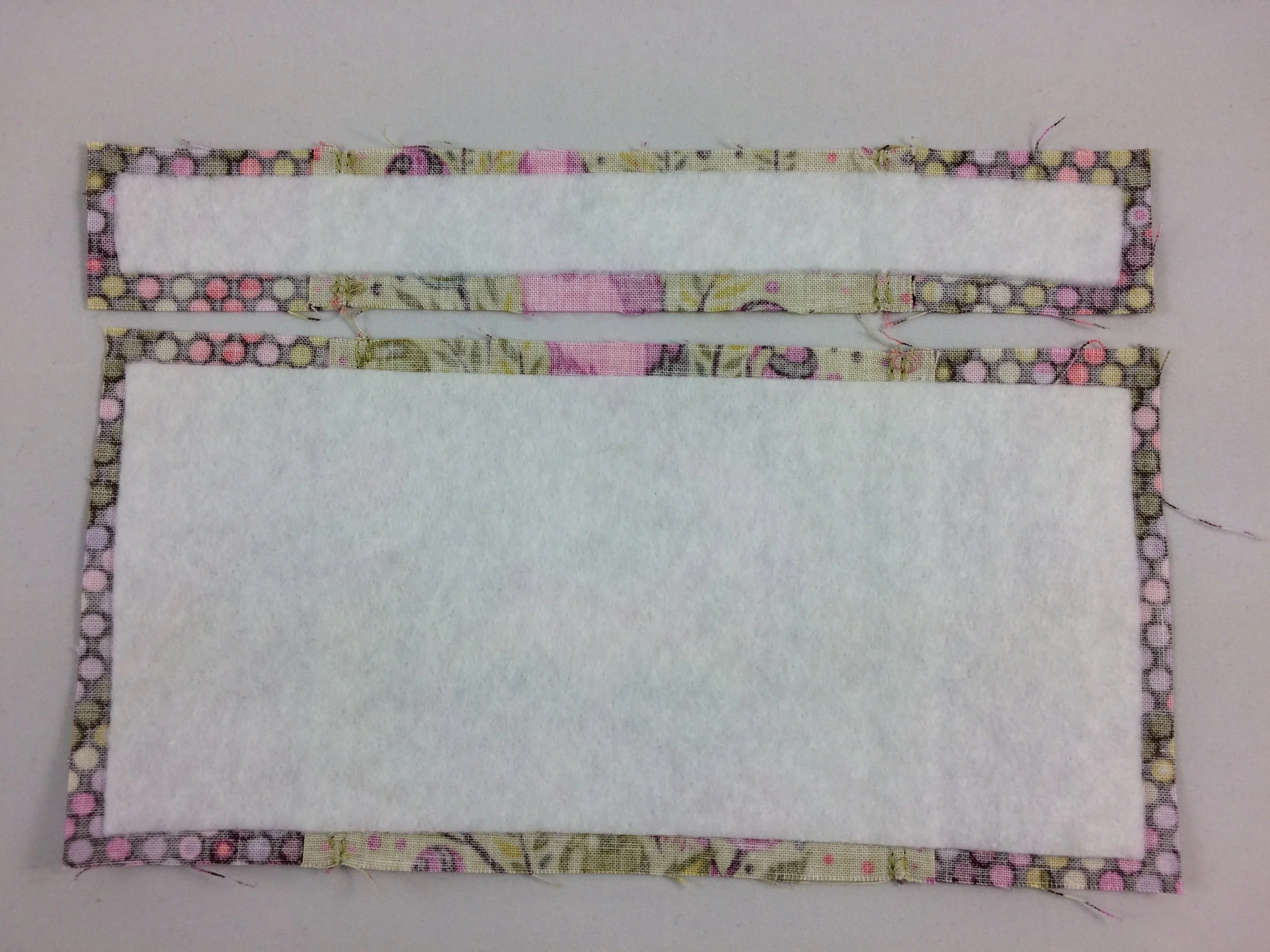 Interfacing added and ready to continue with the pattern instructions!