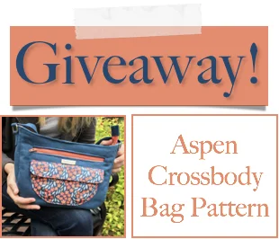 Make sure to comment on the posts that look like this if you want to be entered in the giveaway to win an Aspen Crossbody Bag pattern!