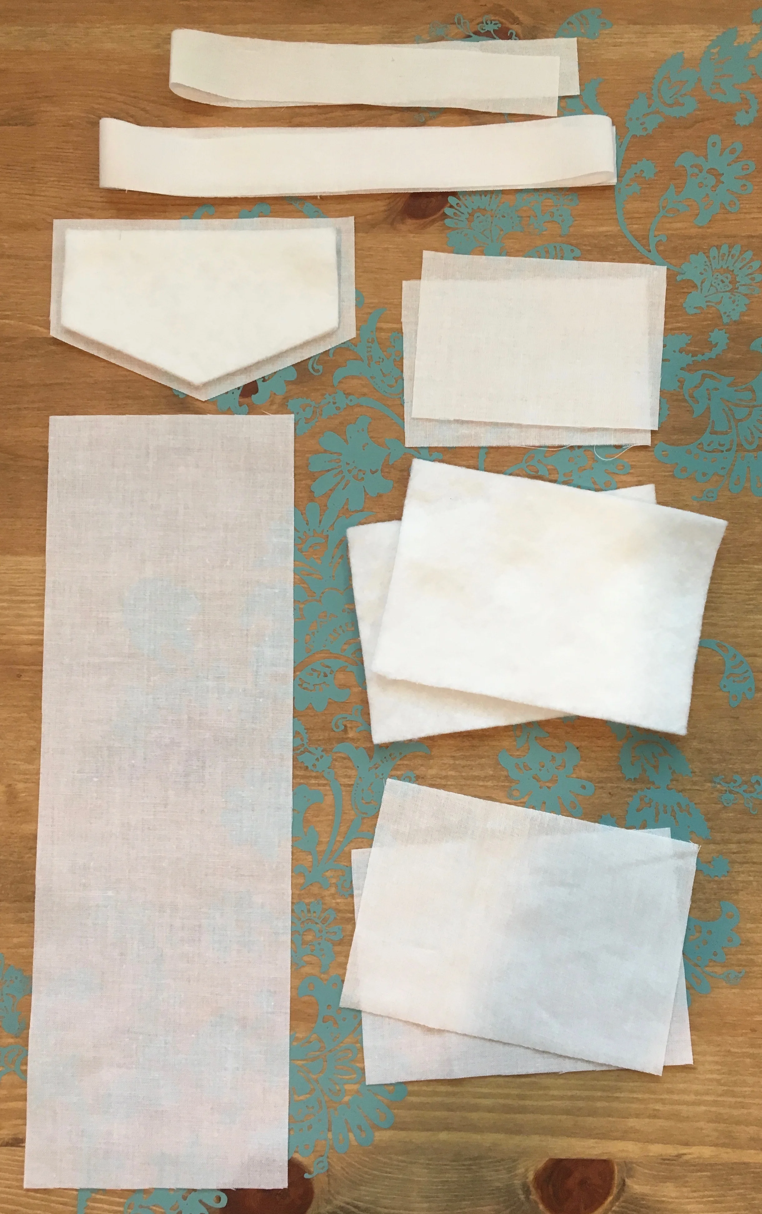 Here is all my interfacing, cut and ready to fuse!