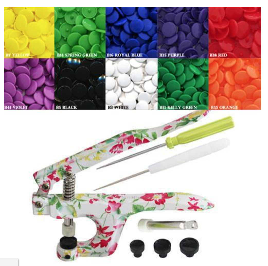 This starter kit is also available from KAMsnaps. It includes the same items in the kit described below except it has the floral pliers instead of the basic pliers and it costs $3.00 more. (Photo from the KAMsnaps website )