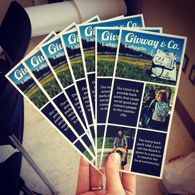 New pamphlets at #givwayandco so we can spread our story to everybody! 🐌