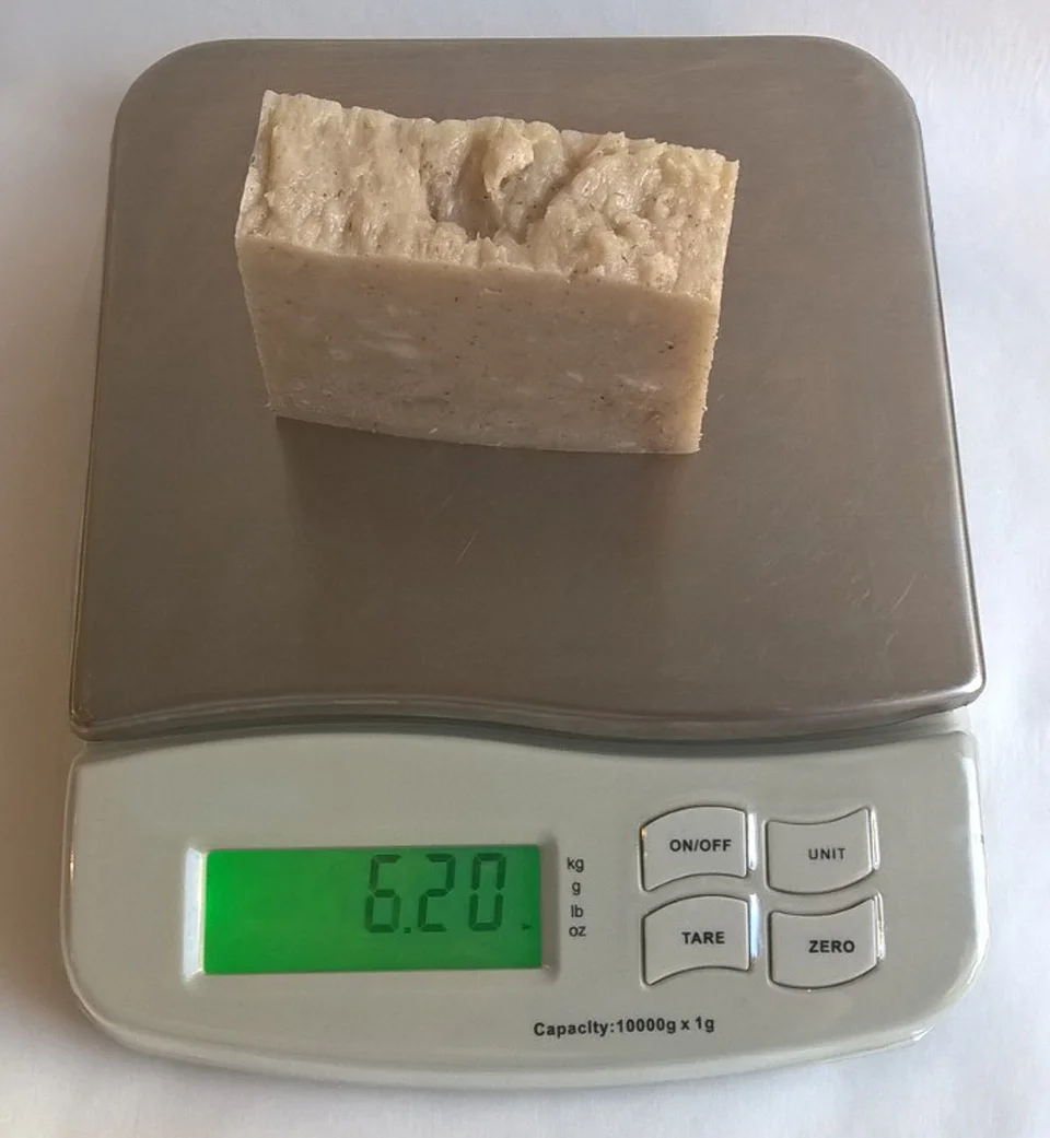 A bar of soap weighed right after cutting from a soap log may not have the same weight a month later. This happens as the water found in the soap evaporates over time.