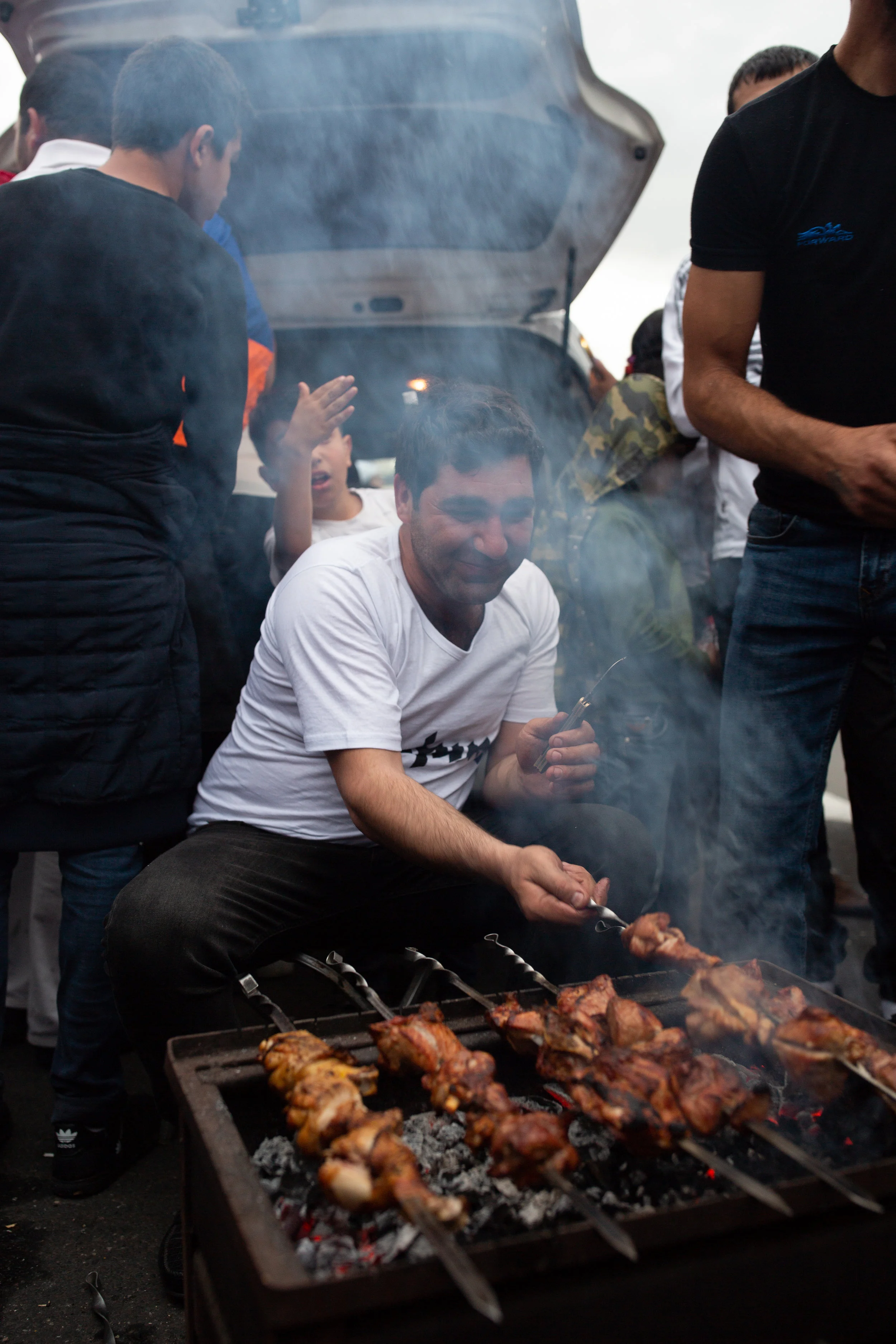 Cooking Khorovats in Republic Square 