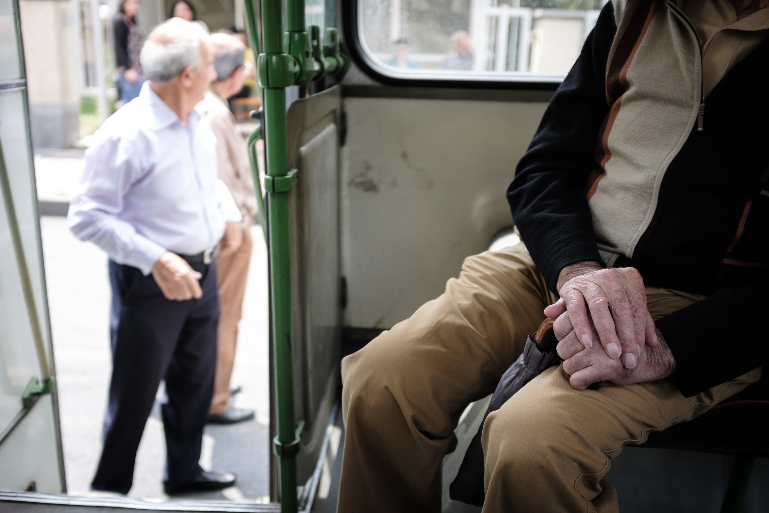 A common problem with the old trolleybuses is becoming disconnected from the power lines above. This often leads to a significantly long wait lasting at least 20 minutes or more in most cases. However the elderly people use this time as a way to conversate with fellow passengers. 