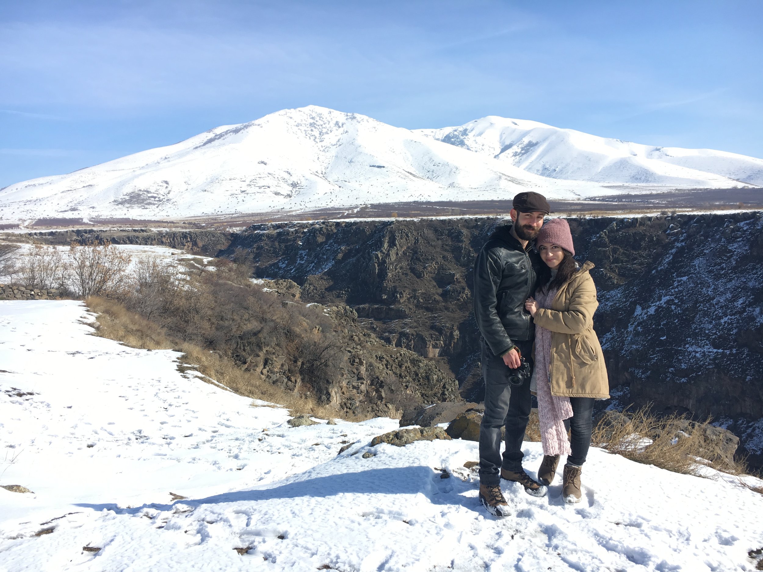 Overlooking the gorge carved by the Kasagh river at Saghmosavank.
