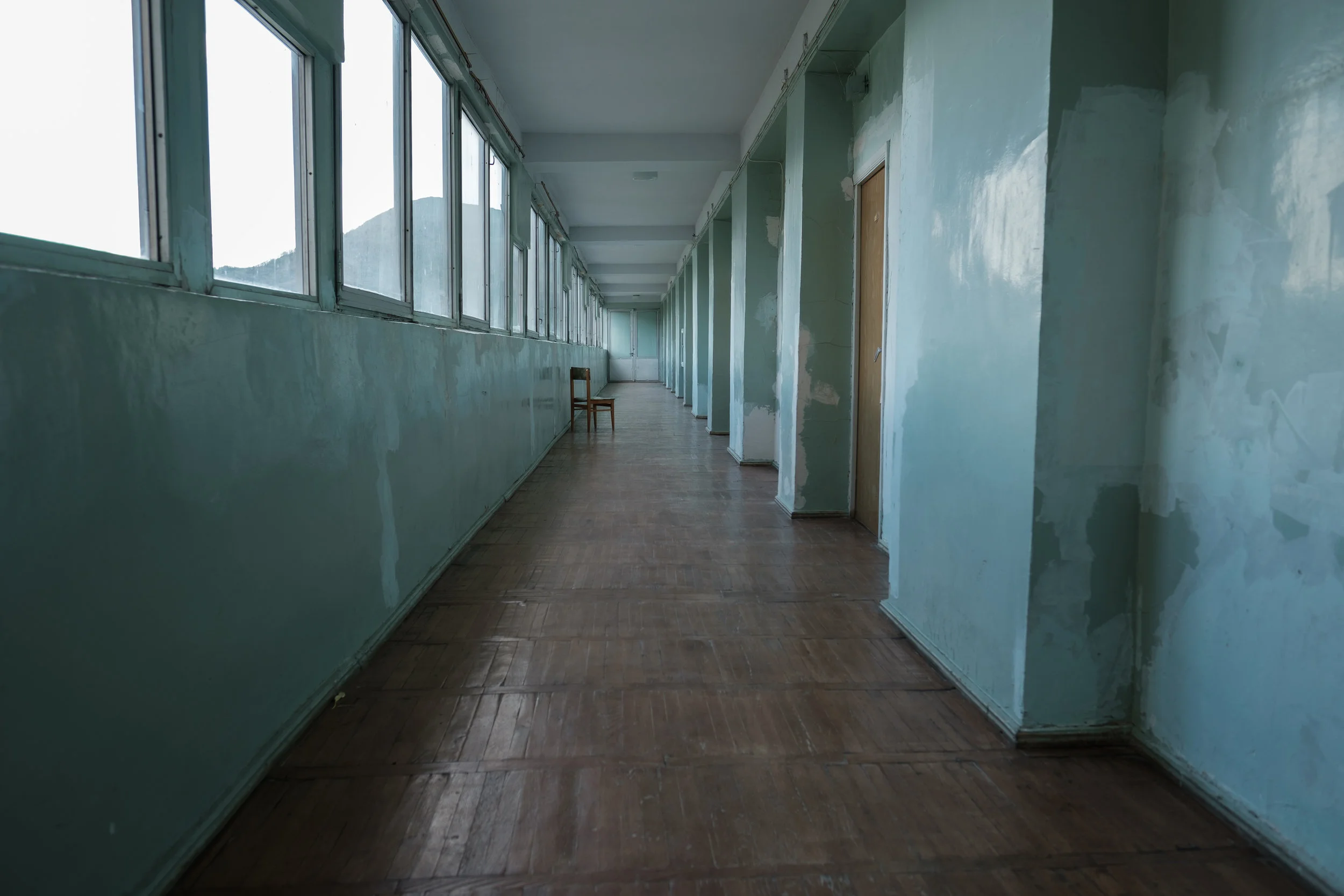 Lonely hallways on 9th floor of the hotel.