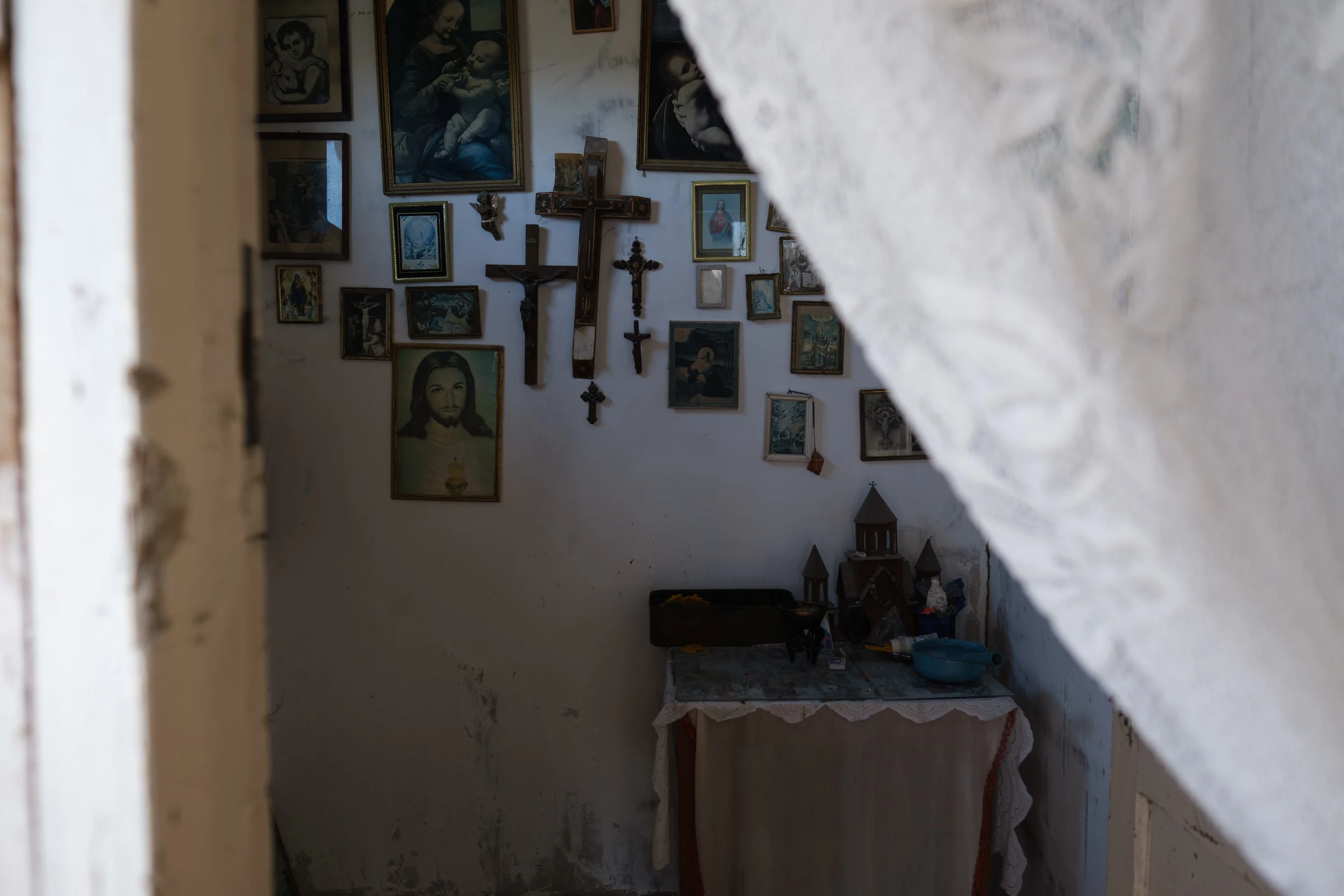 Religion is an important part of life for most Armenians including Svetlana. Walking into her home a prayer room full of crosses caught my eye.