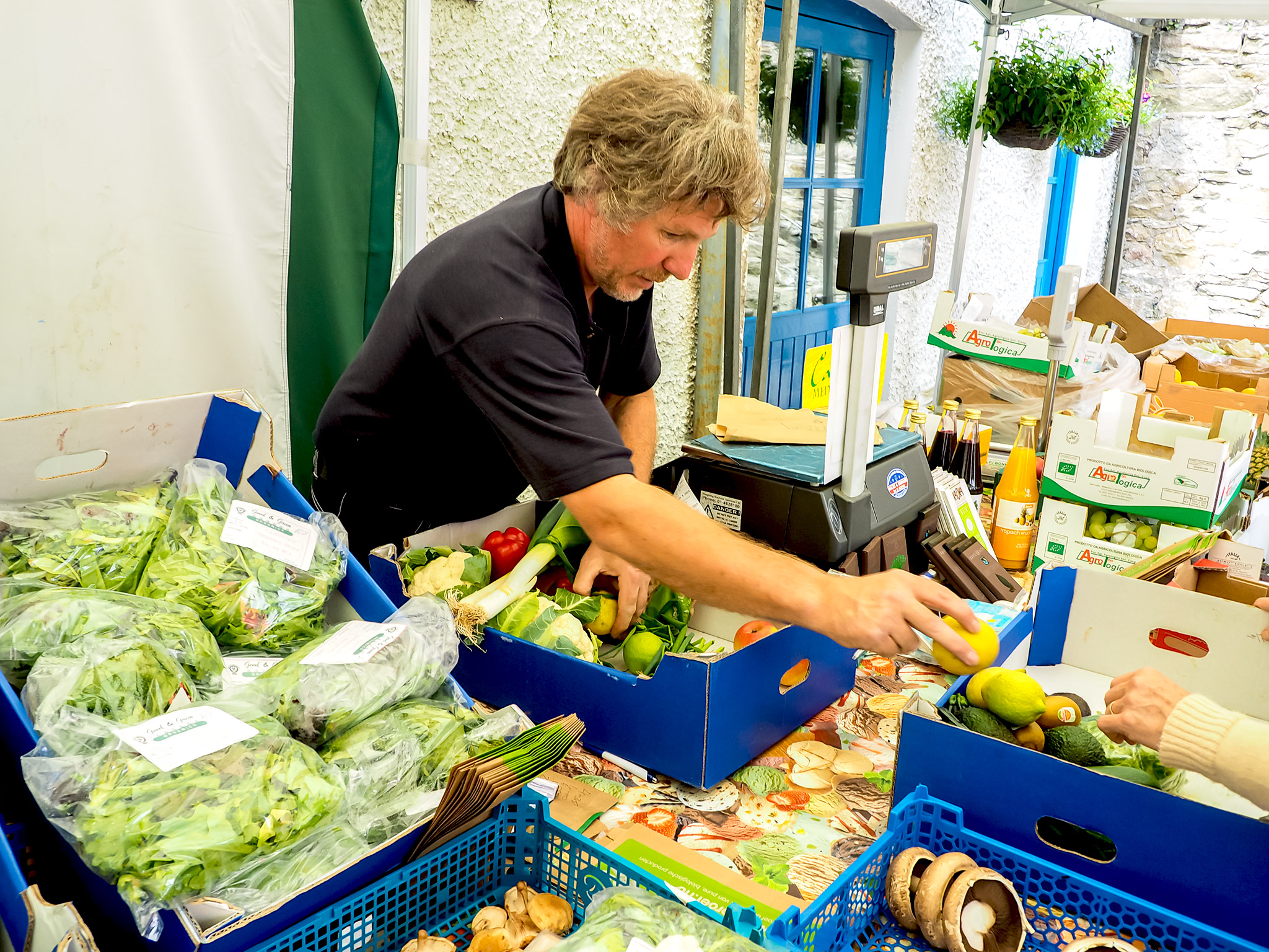 Adrian from Good & Green Organics, Boyle Courtyard Market, County Roscommon.