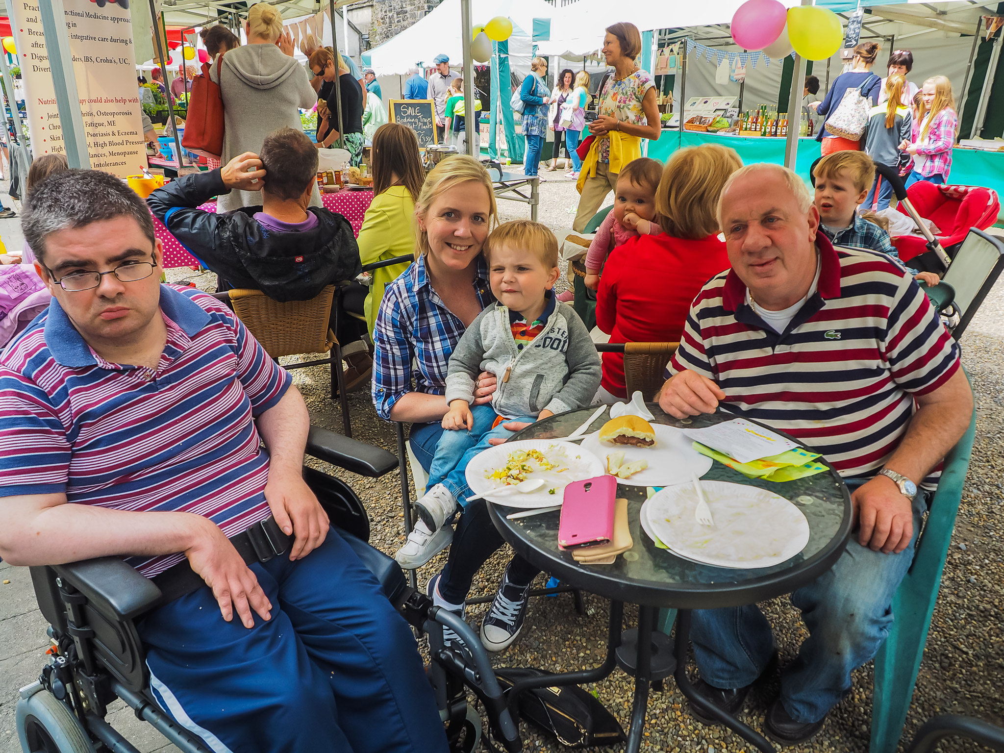 Enjoying the sun at our Festival of Food 18th June '16, Boyle Courtyard Market, County Roscommon.