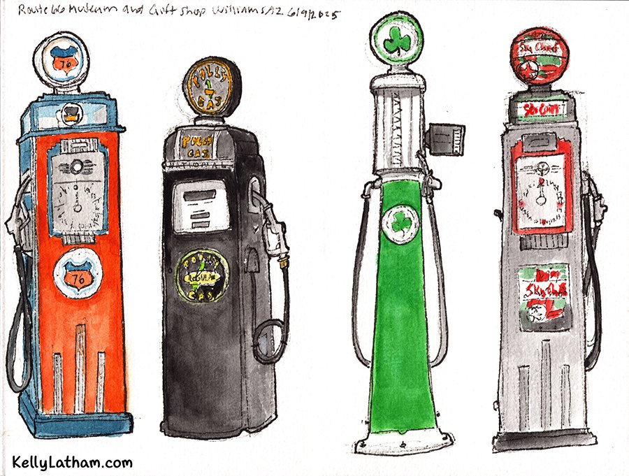 Route 66 Museum and Gift Shop Gas Pumps - Williams AZ