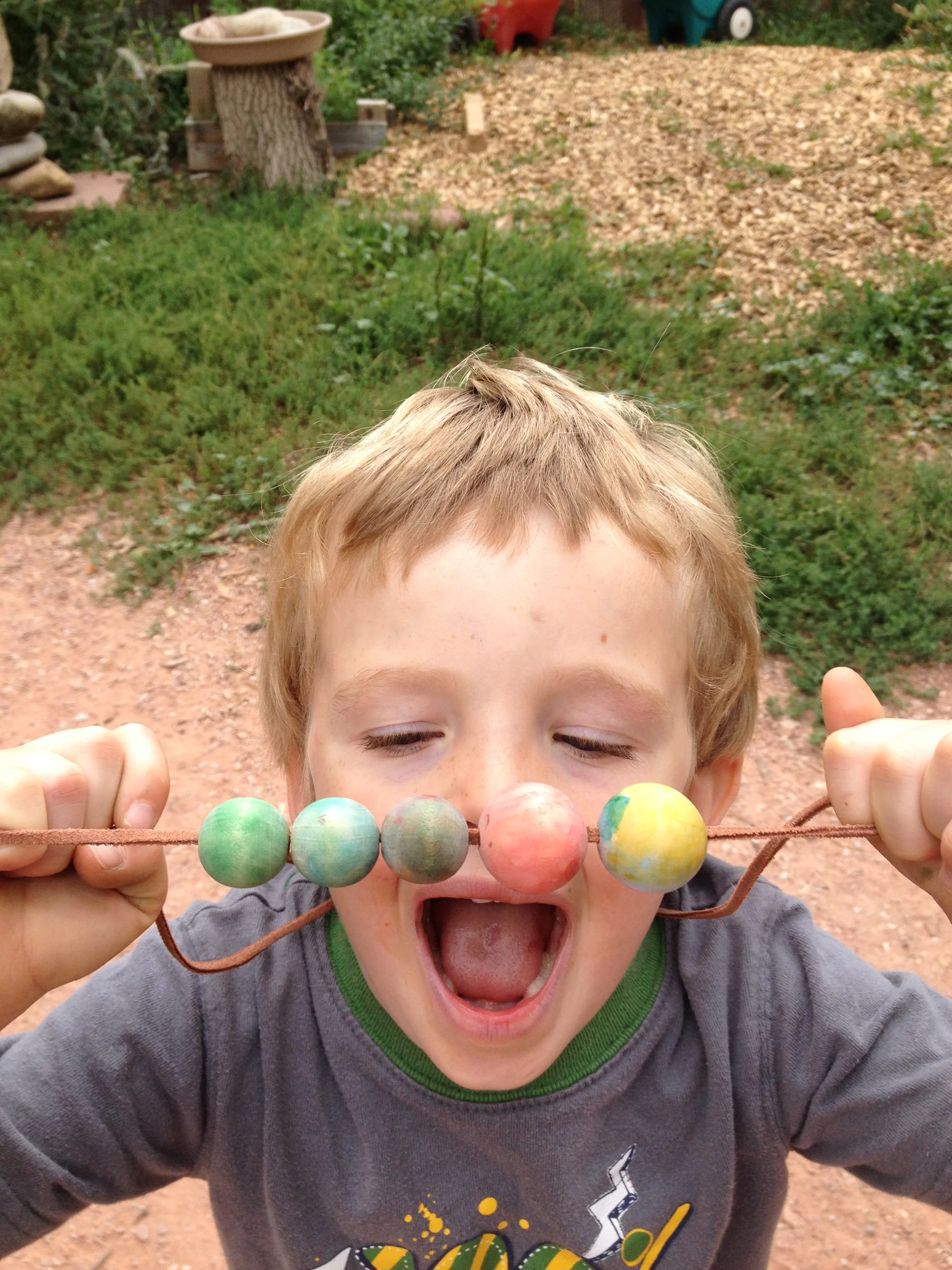 Hand-dyed Wood Beads