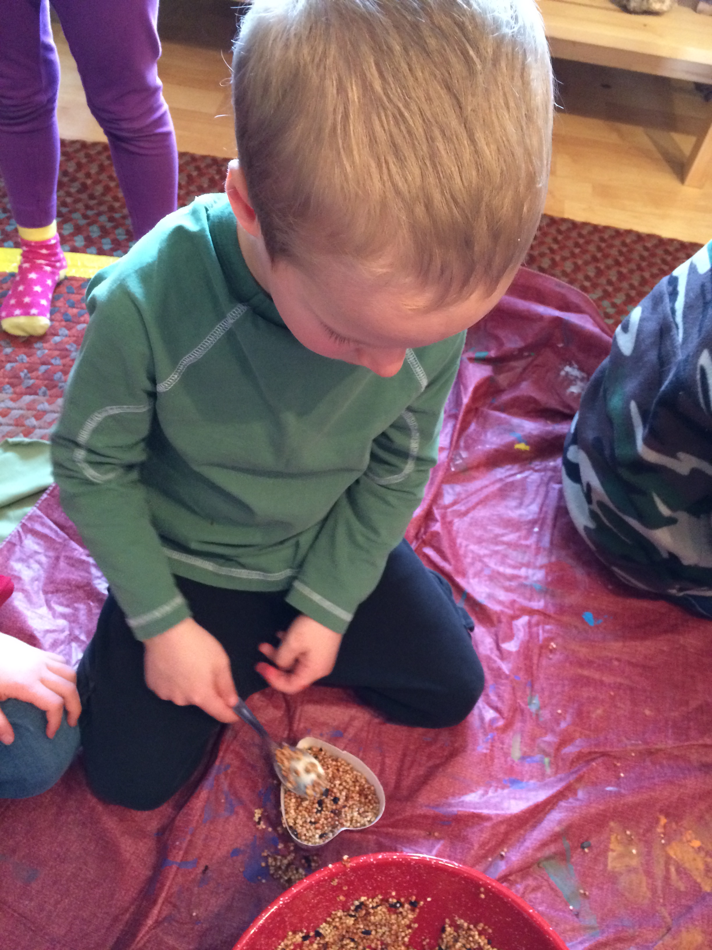 Making Birdseed Hearts