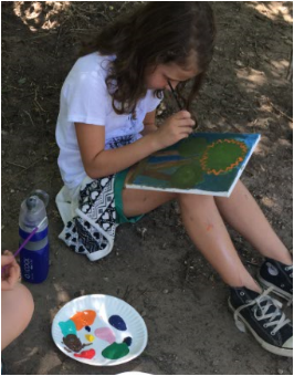 Painting on the river's edge