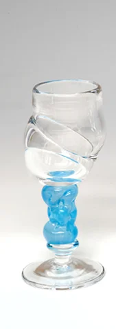 Bubblicious drammeglass blå