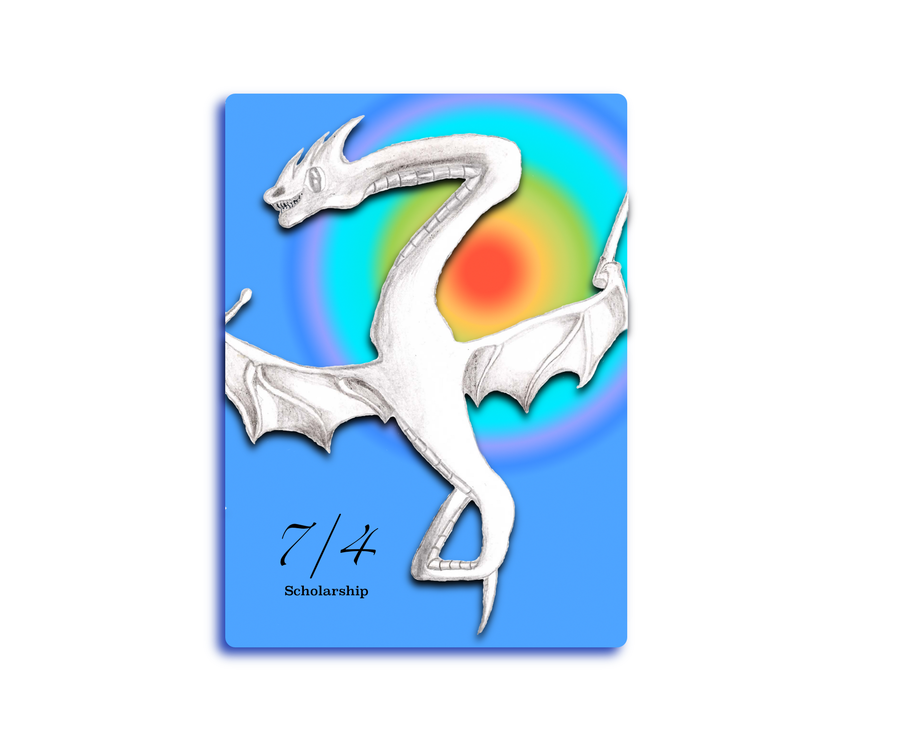 The logo for the 7:4 Scholarship, designed by Ruben Feldman.