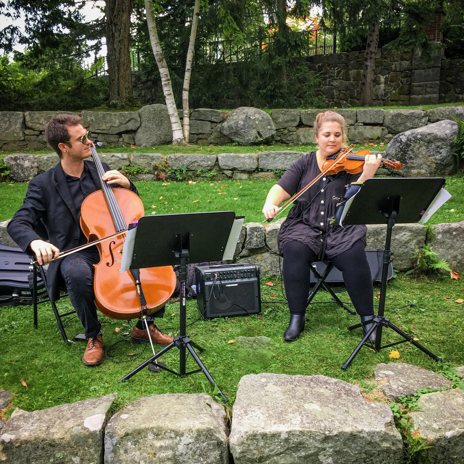 Robin and Abi performing for a wedding ceremony September 2019.
