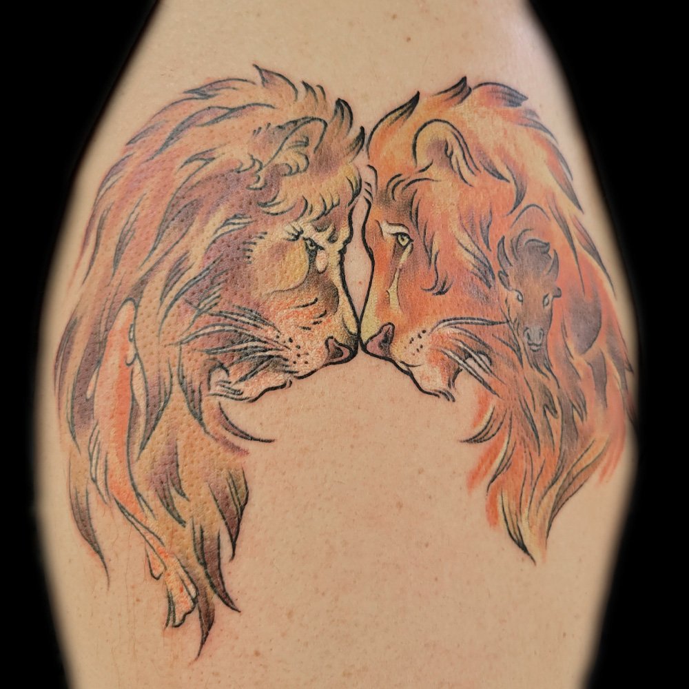 Twitter 上的Sammy Kentlion and lioness tattoo I did today today   tattooist tattooartist liontattoo blackandgreytattoo lionesstattoo  tattooshop point2point erith kent southlondon httpstcoHGNva4mOmf   Twitter