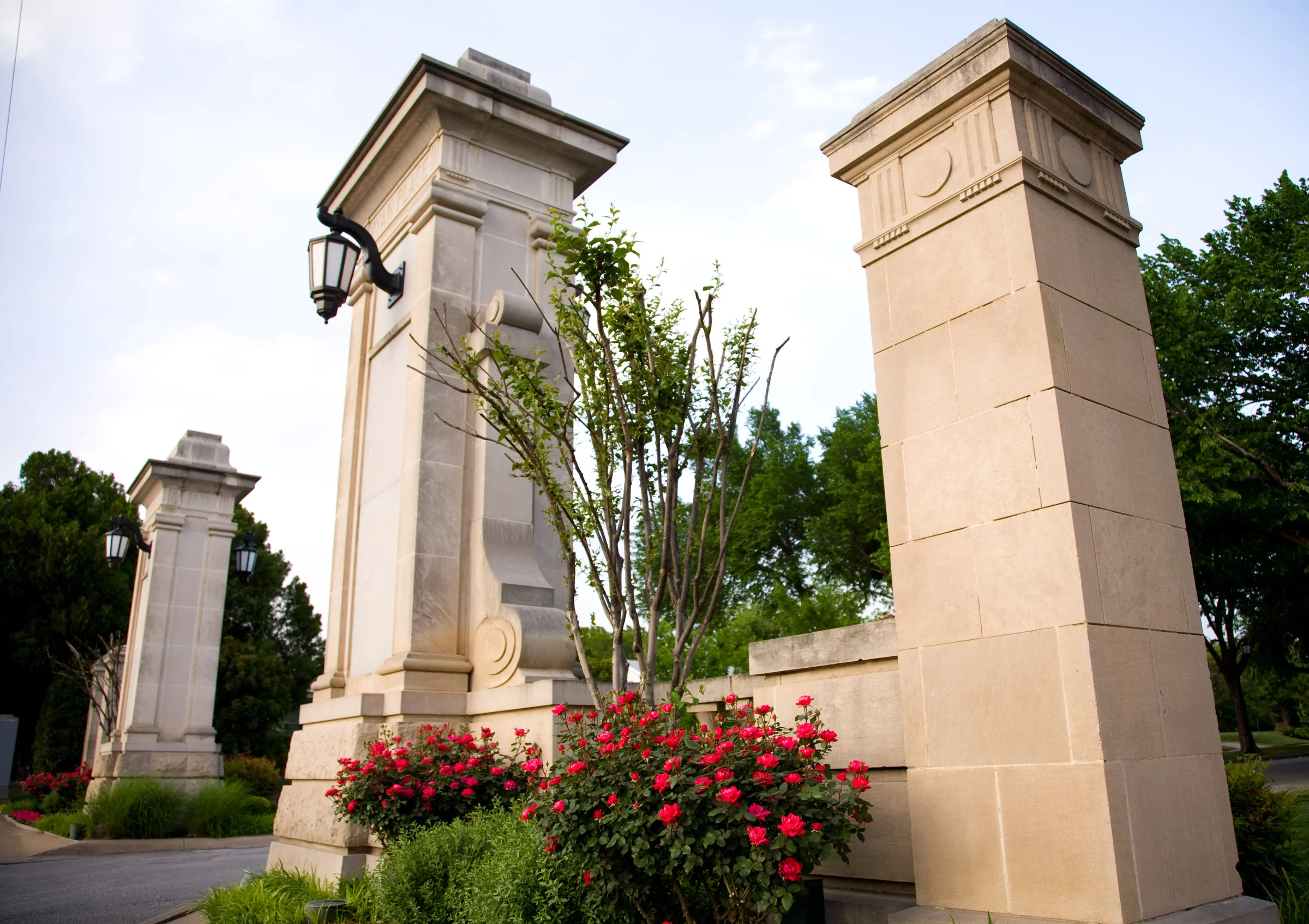The stately Ryan Place gates at Elizabeth Boulevard and Eighth Avenue in Fort Worth, Texas.