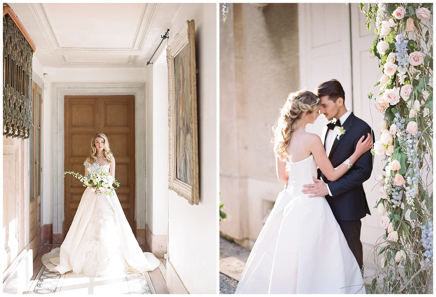 Bride and groom during a wedding style shoot at 2017 Workshop; Sylvie Gil Photography