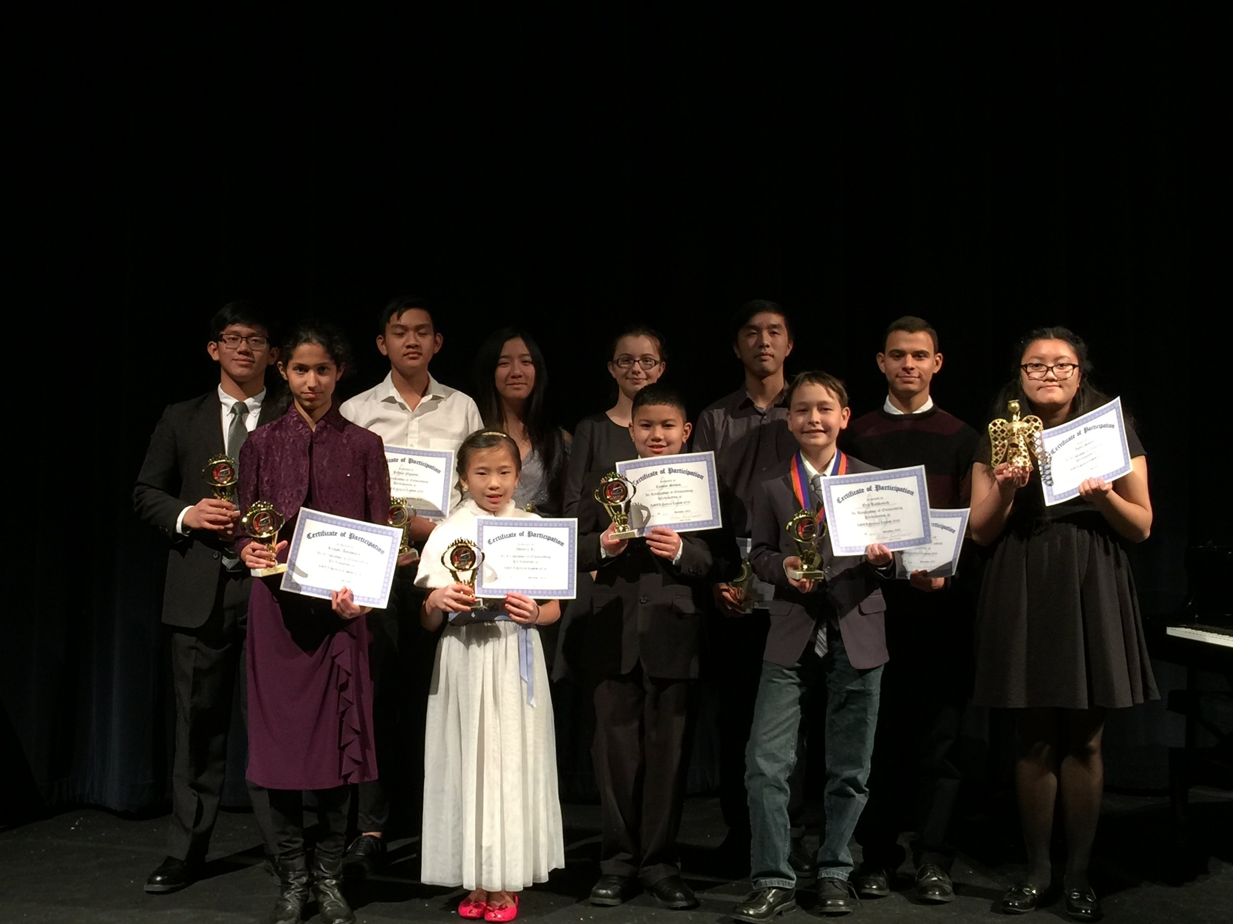 Christmas Recital, Award Ceremony, December 2016