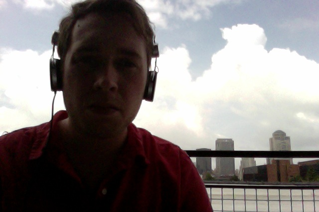Author attempting to (and failing at) taking a picture outside