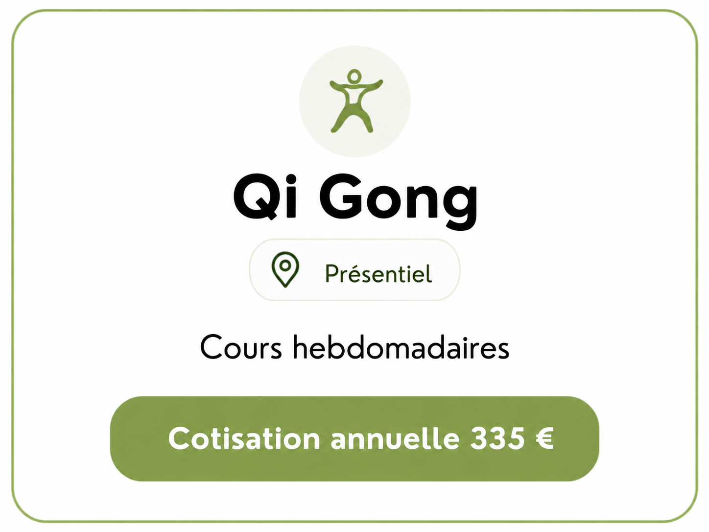 Cours Qi Gong en présentiel (cotisation annuelle)