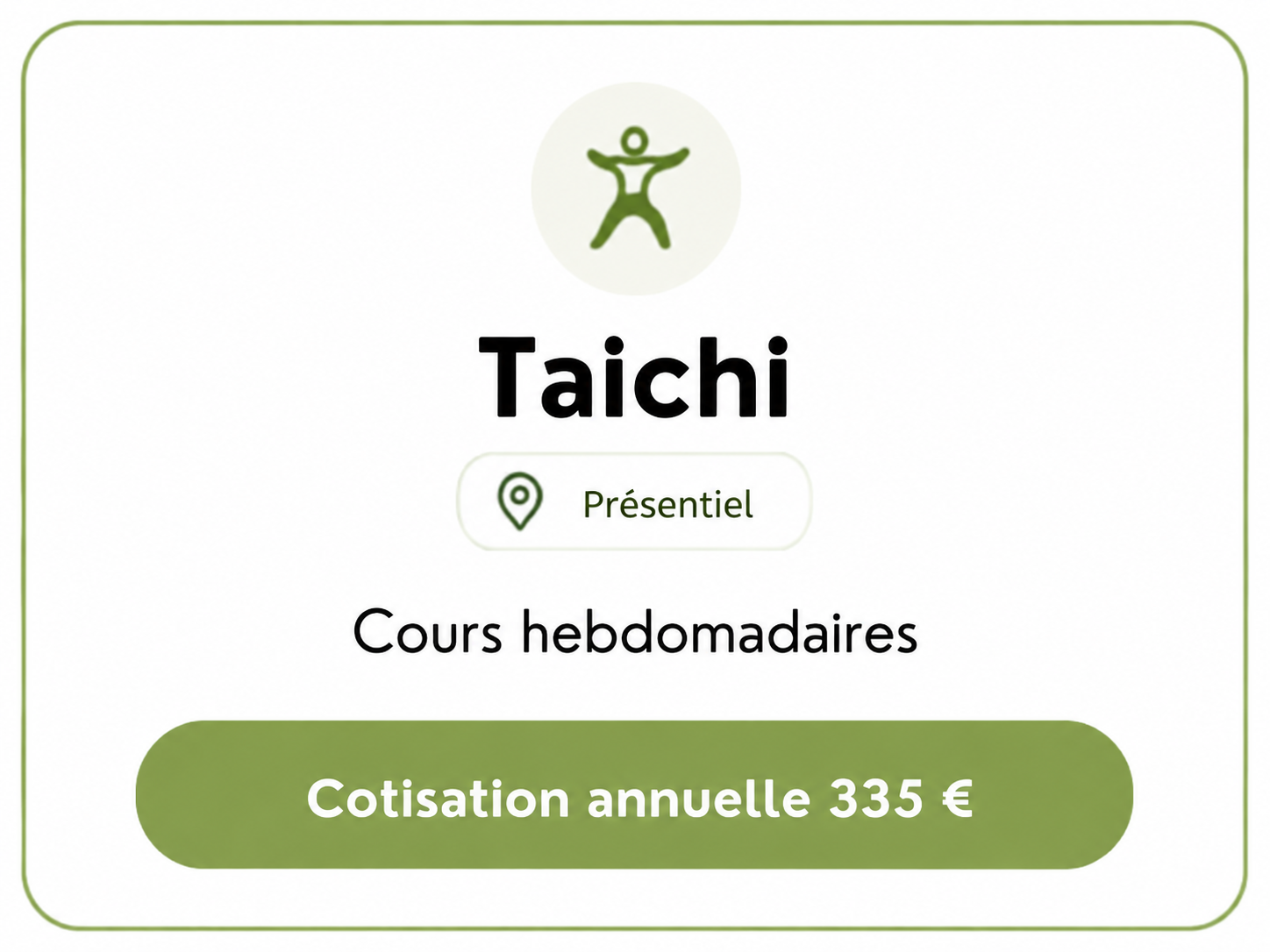 Cours Taichi en présentiel (Cotisation annuelle)