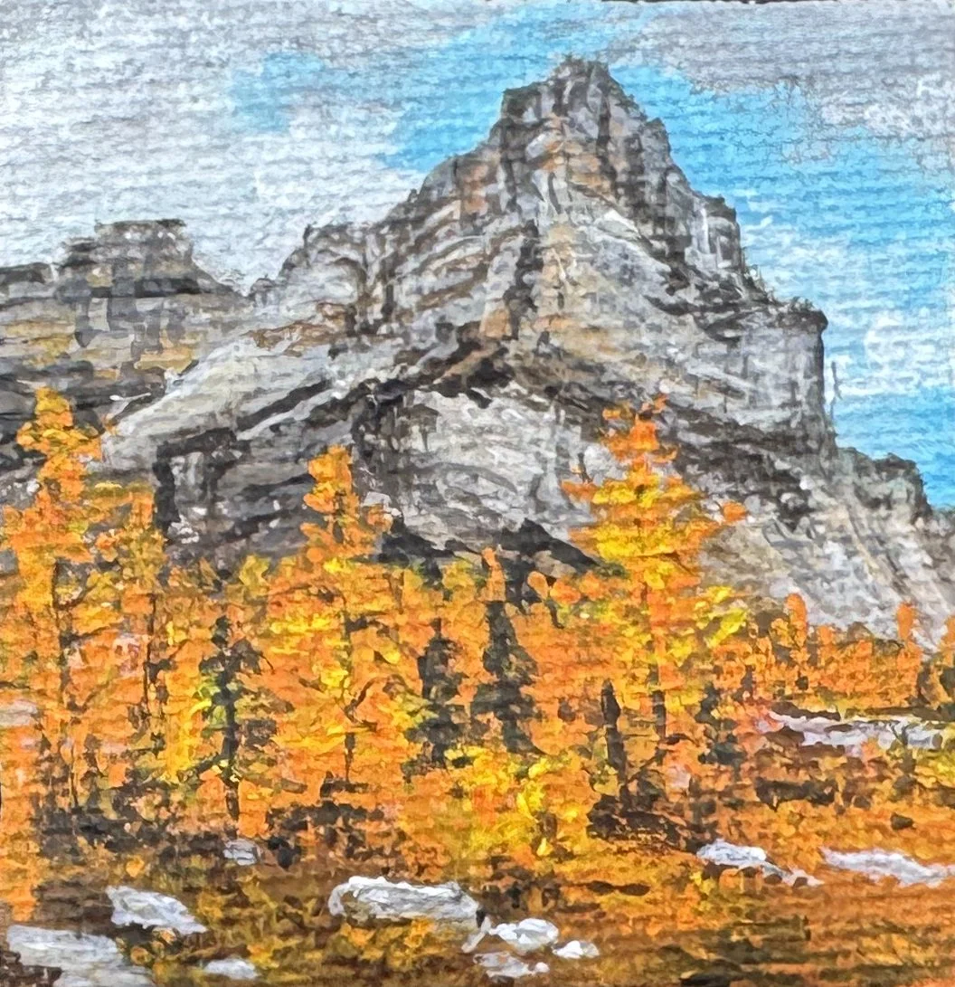  2”x2” Acrylic on Canvas  $35 Available for Sale at  Banff Mountaintop Flowers  