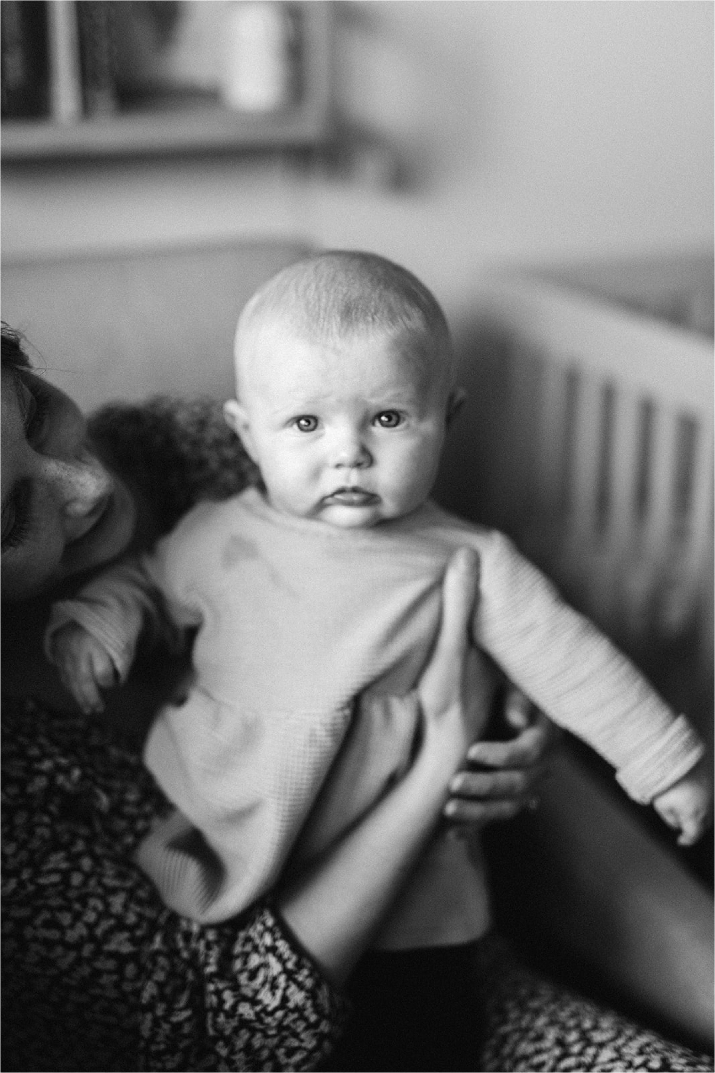 Black and White baby portrait 