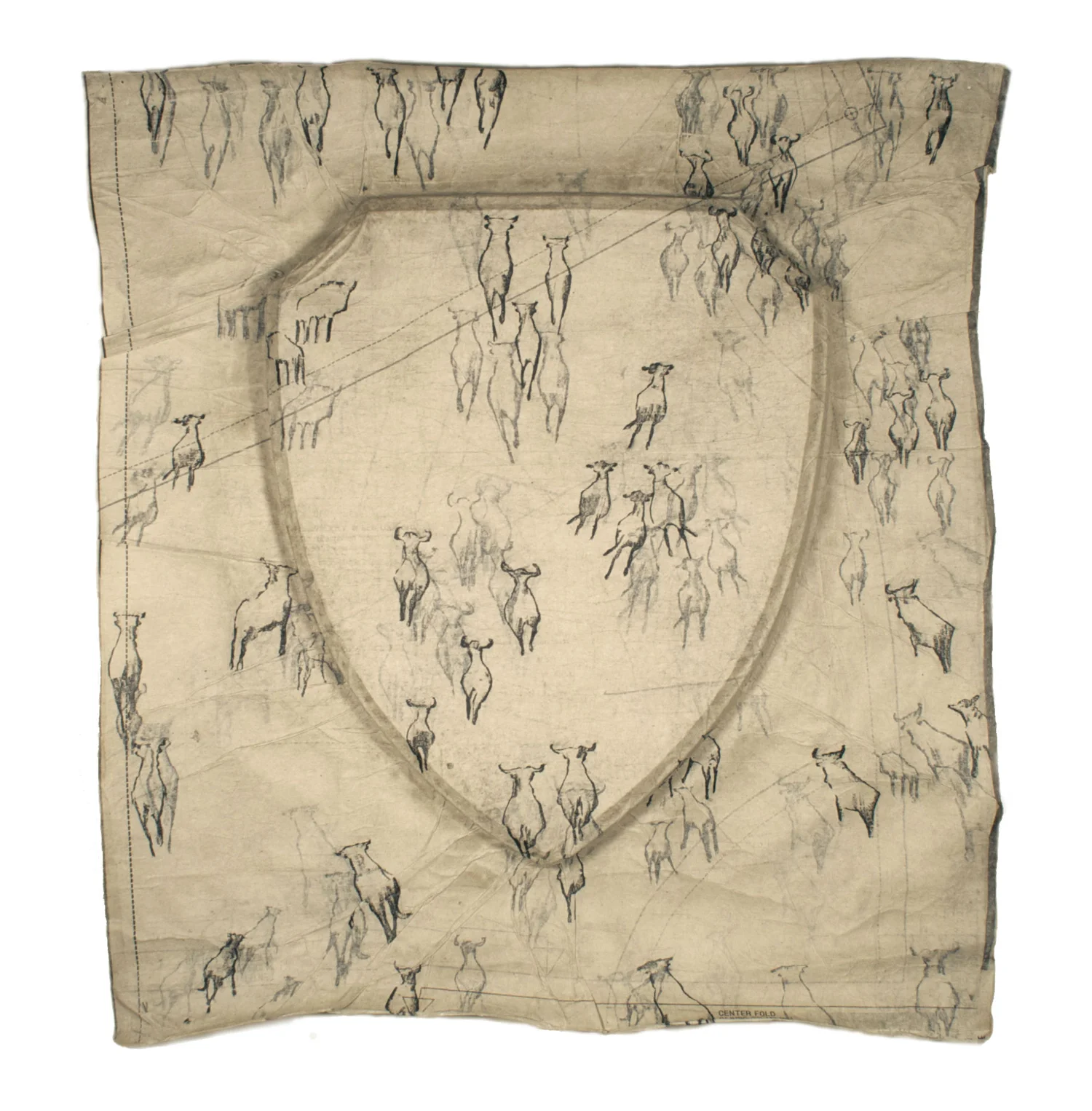 Herd (paper) , 2013, Pattern paper with rubbing, 18 x 16 x 1 inches