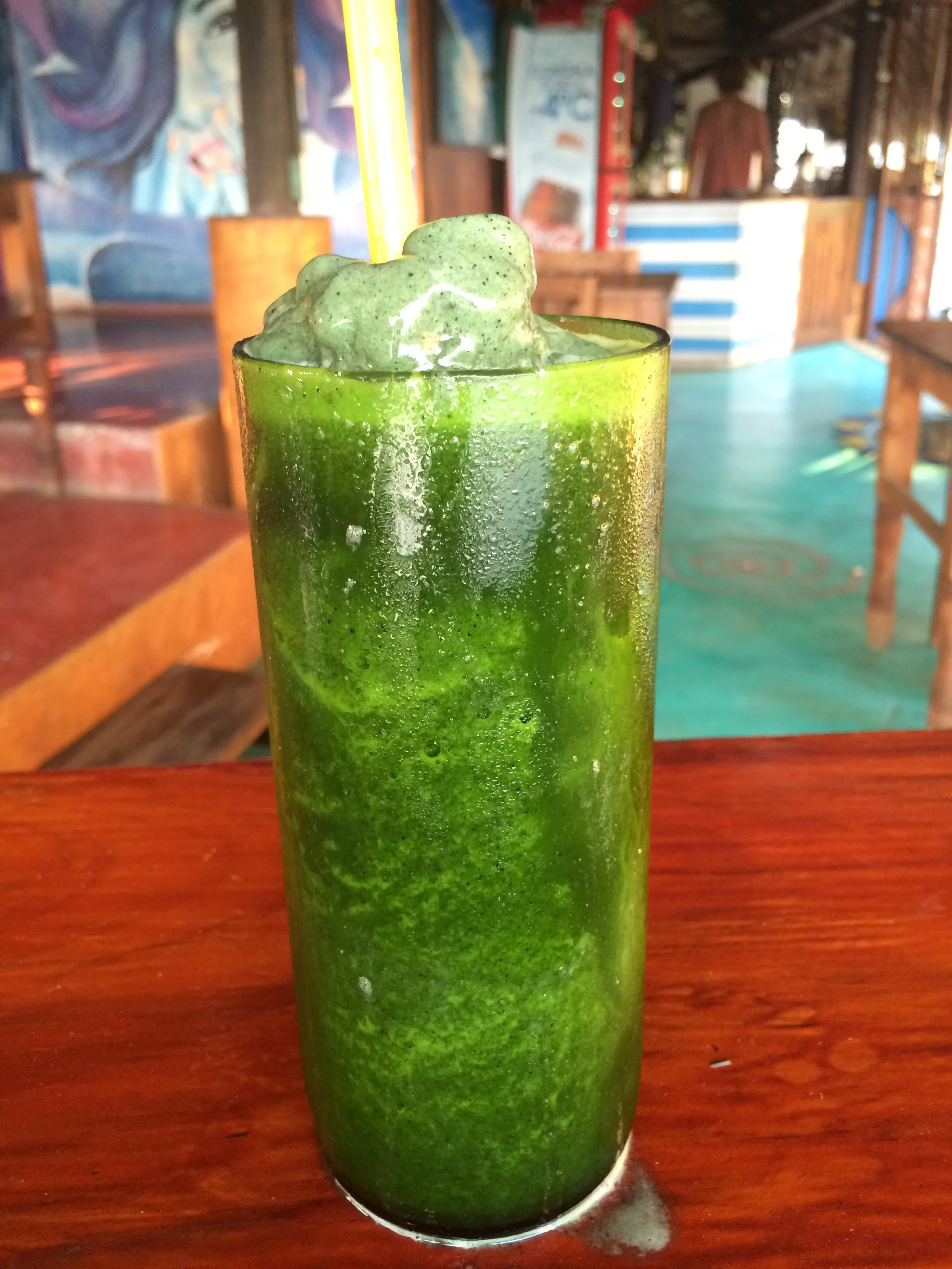 This one was fantastic, too: spirulina, spinach, mango, guava, and pineapple. 
