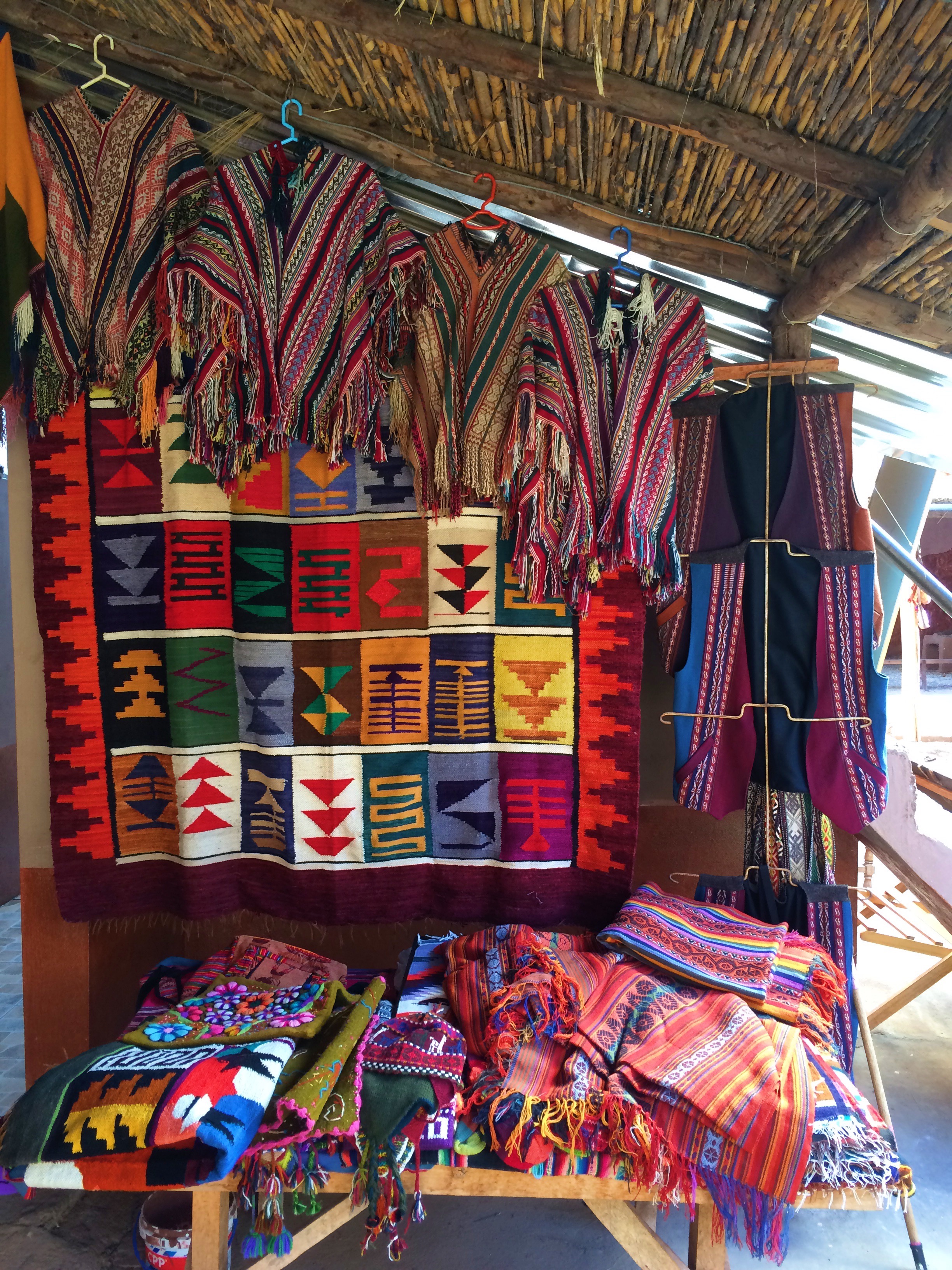 Beautiful handmade goods at a village in the Sacred Valley.